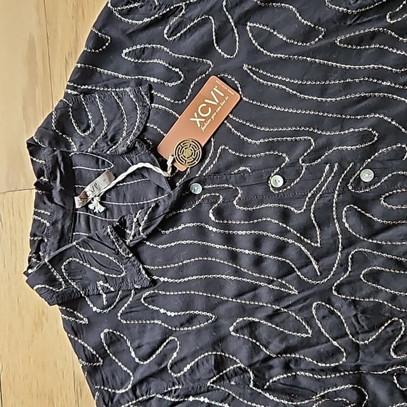 XCVI Black & Gold Shimmer, NWT - Picture 2 of 5